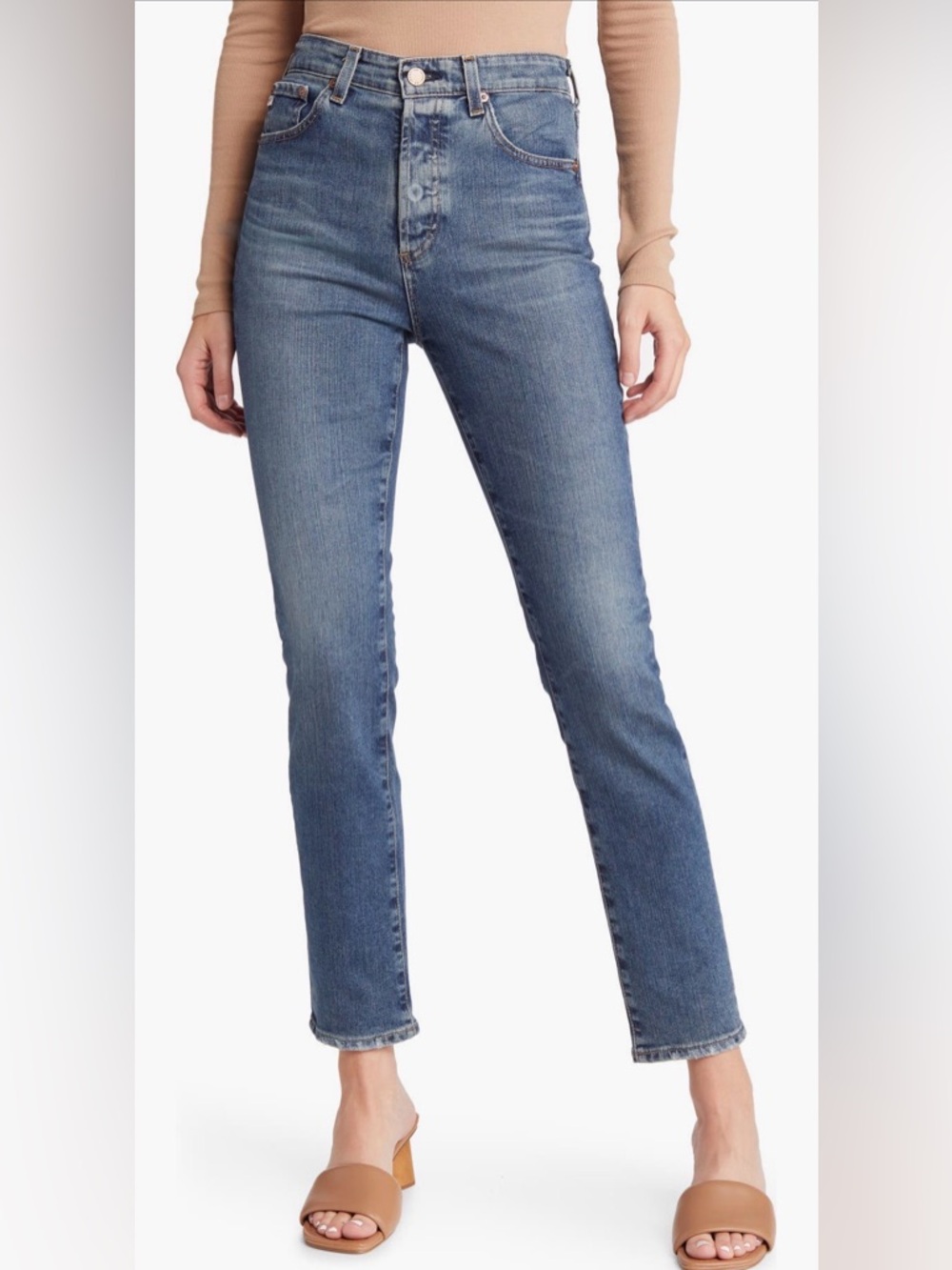 AG Alexxis slim Light Blue High-Rise Slim Jeans size 26R EUC